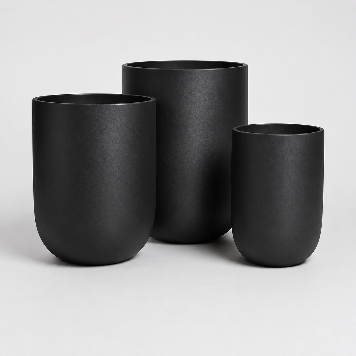 MONACO Tall Round Planter Super Lightweight Fiberglass