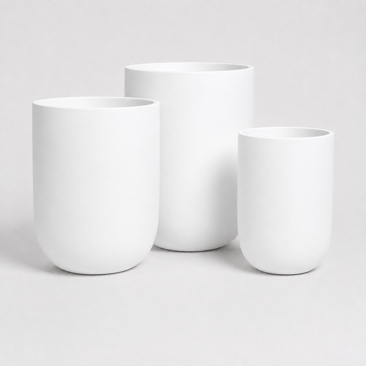 MONACO Tall Round Planter Super Lightweight Fiberglass