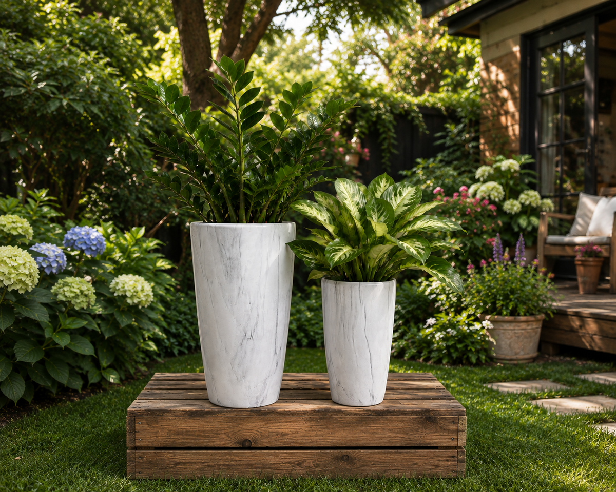 2003 Marble Tall Round Lightweight Pot