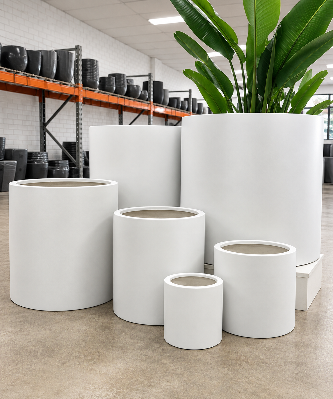 OSLO Cylinder Planter Super Lightweight Fiberglass