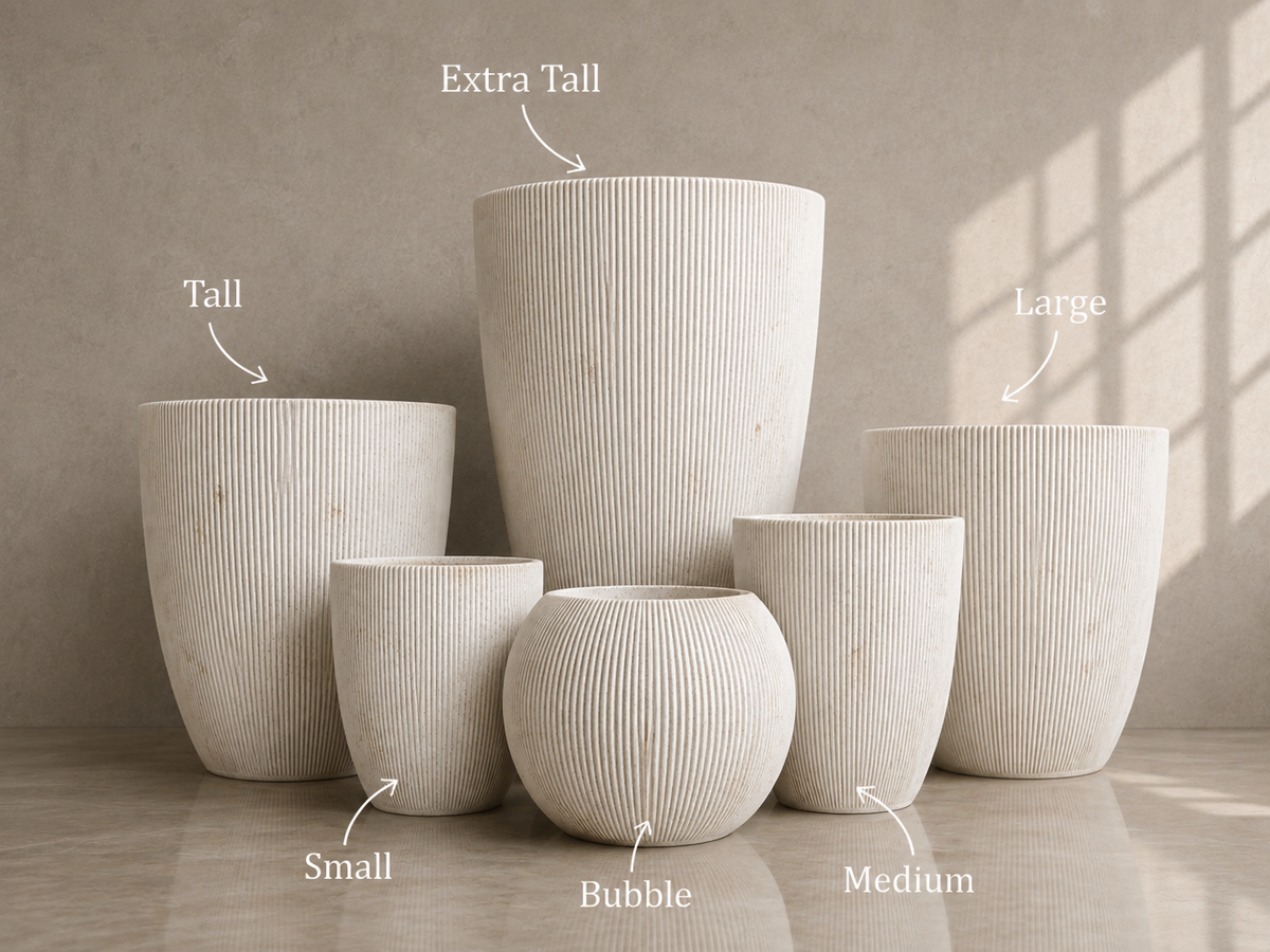 LinearLite - LineaLite Collection – Extra Lightweight Fluted Pots in Modern Vertical Design