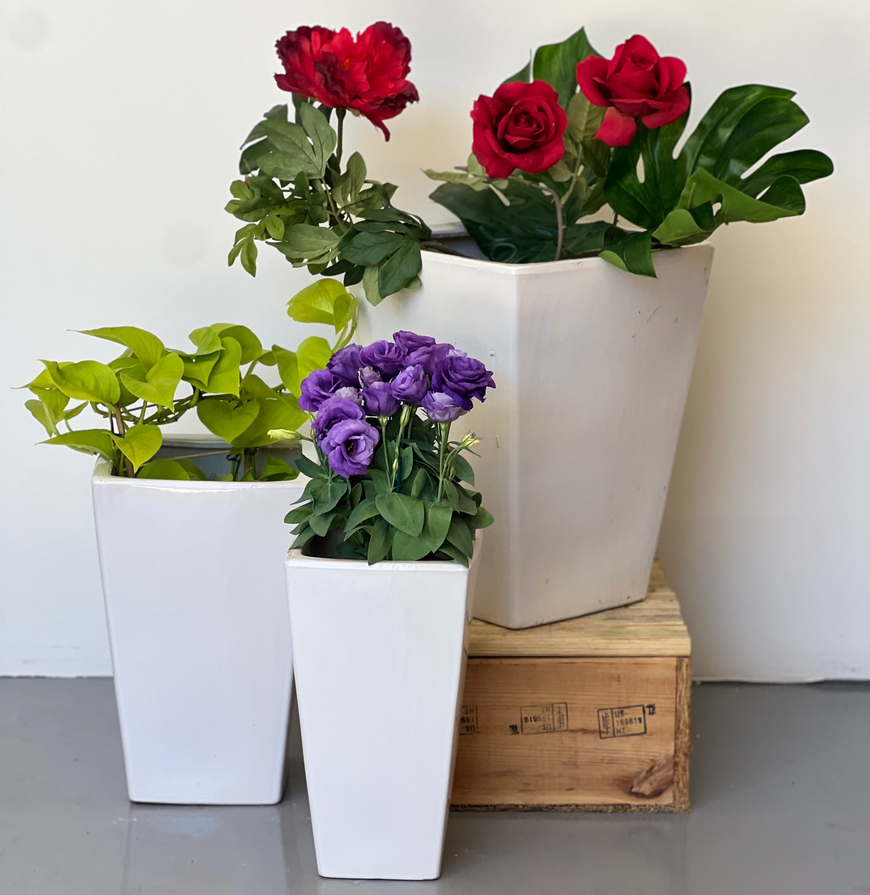 SQUARE CL-22 - lightweight square decorative pot