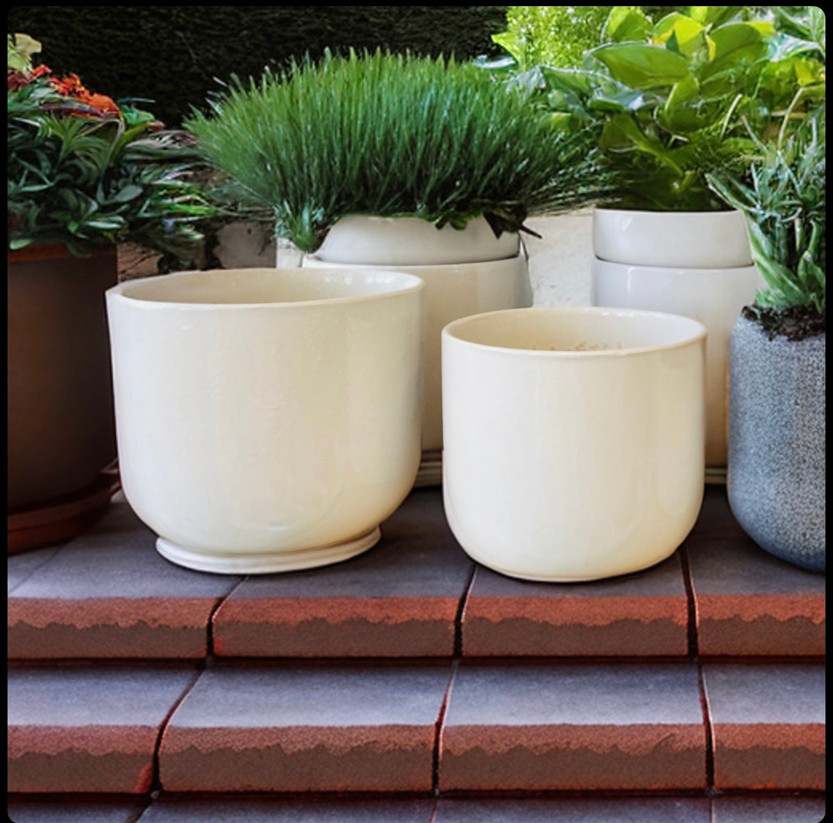 Bowl White CL-07 range - lightweight white decorative bowl pots