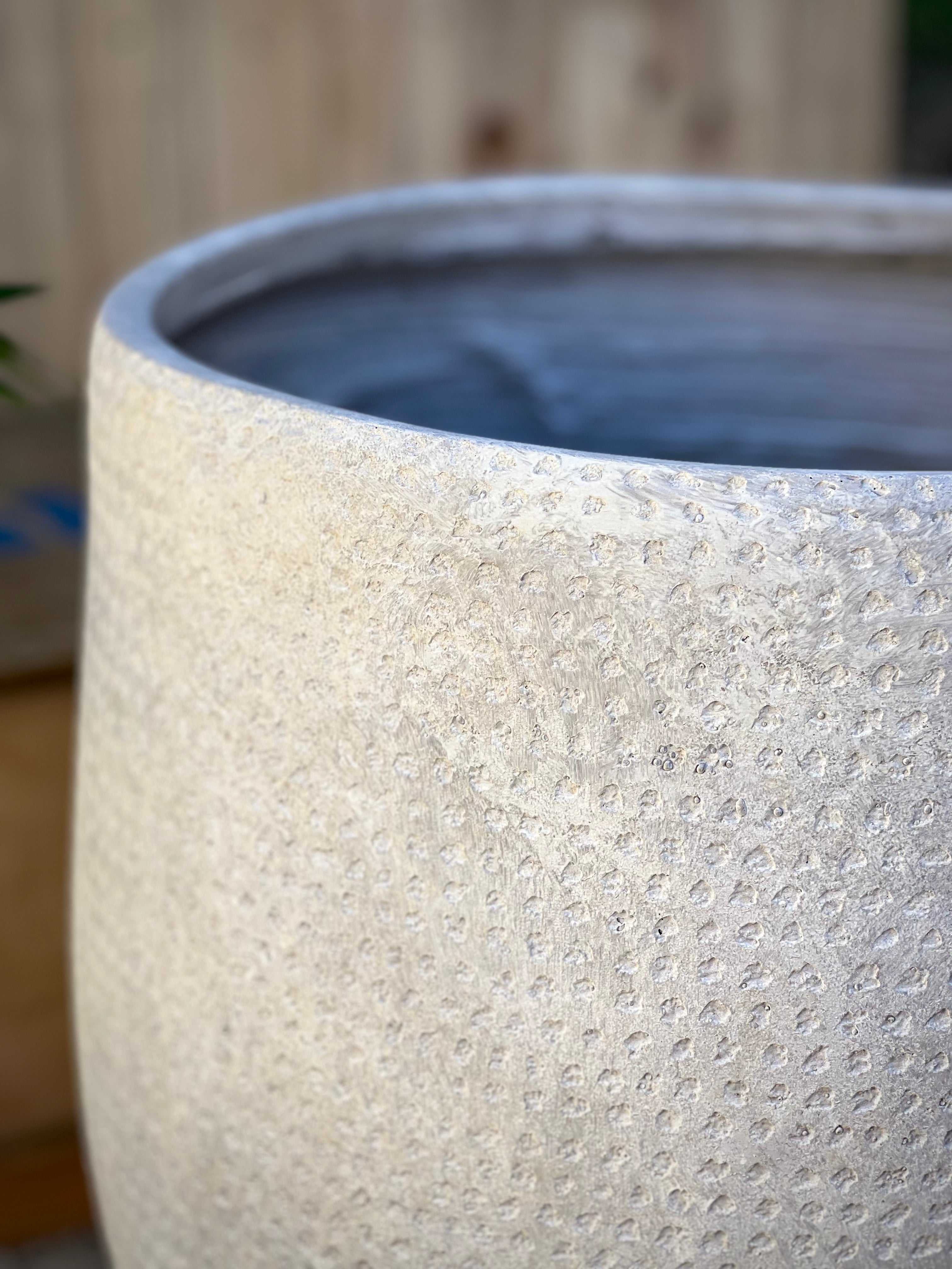 KAYA - Indoor or Outdoor Fiberlay Lightweight Pot with Dotted Texture - DR46