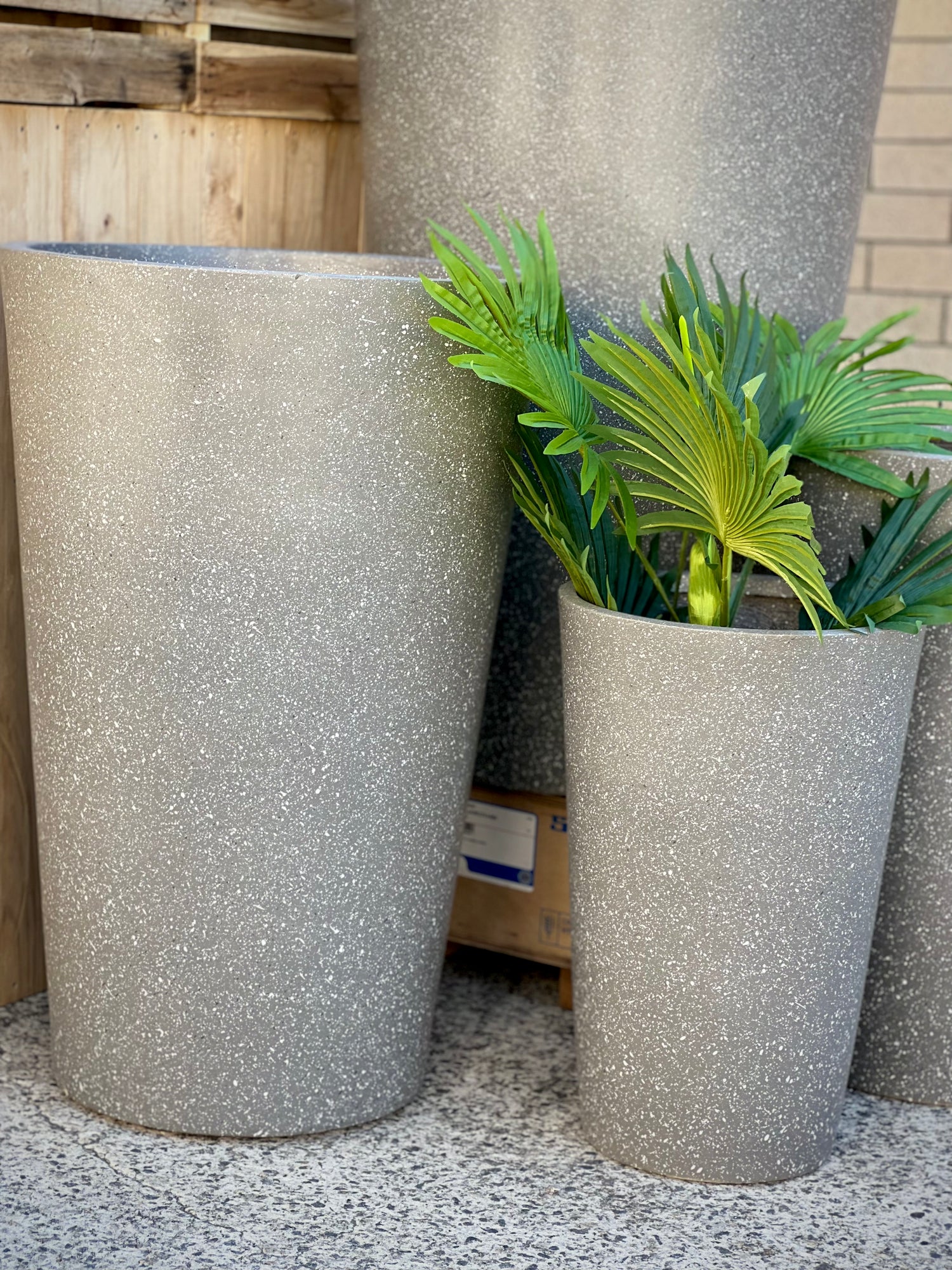 TERRAZZO TALL  - Indoor ot Outdoor Lightweight Fiberclay Tall Terrazzo Pot TR29