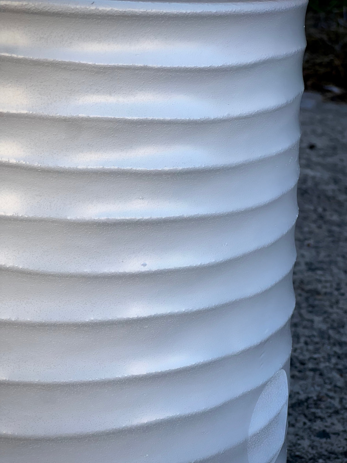 RippleLite Tower Mediterranean Grey Medium - sculptural ribbed pot