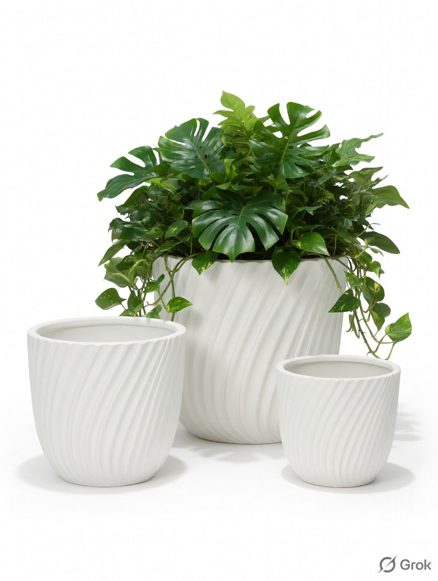 GROOVE Tapered Planter Lightweight Fiberglass Pots