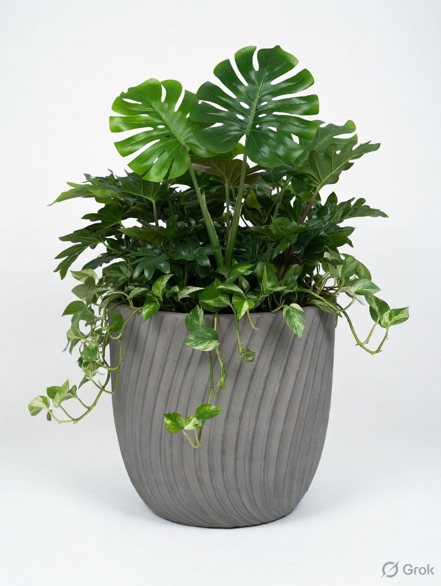 GROOVE Tapered Planter Lightweight Fiberglass Pots