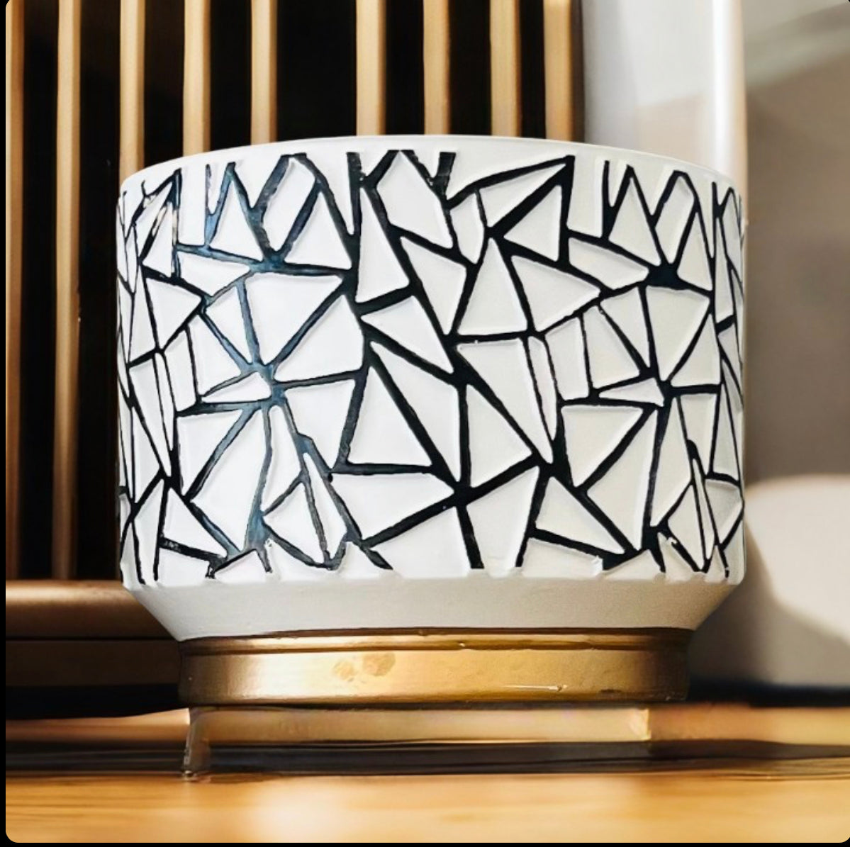 GEO BOWL CL-05 - lightweight geometric decorative bowl pot