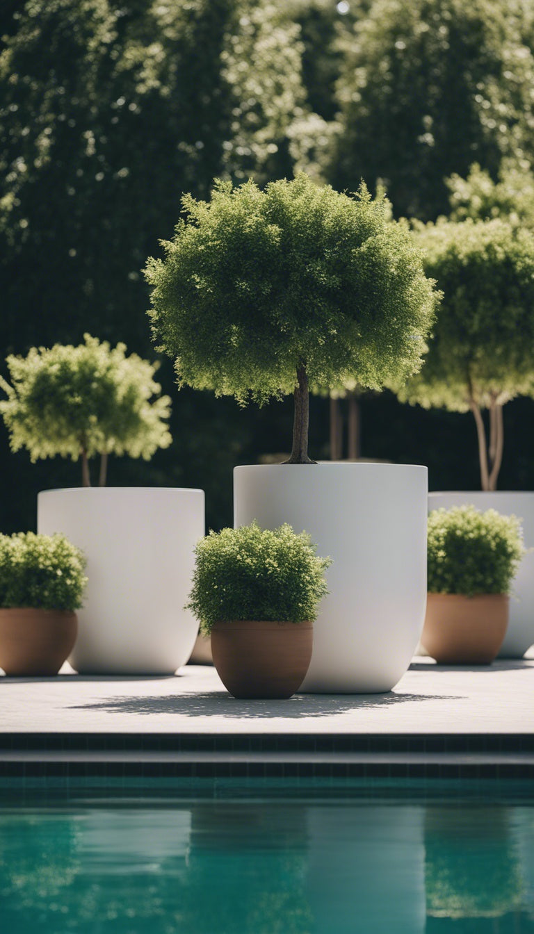Indoor or Outdoor Round Extra Large Tree Size Fiberglass Clay Pots for Trees - 101