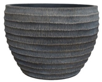 Dune Fiberclay Pot Dark Grey - lightweight dune texture pot