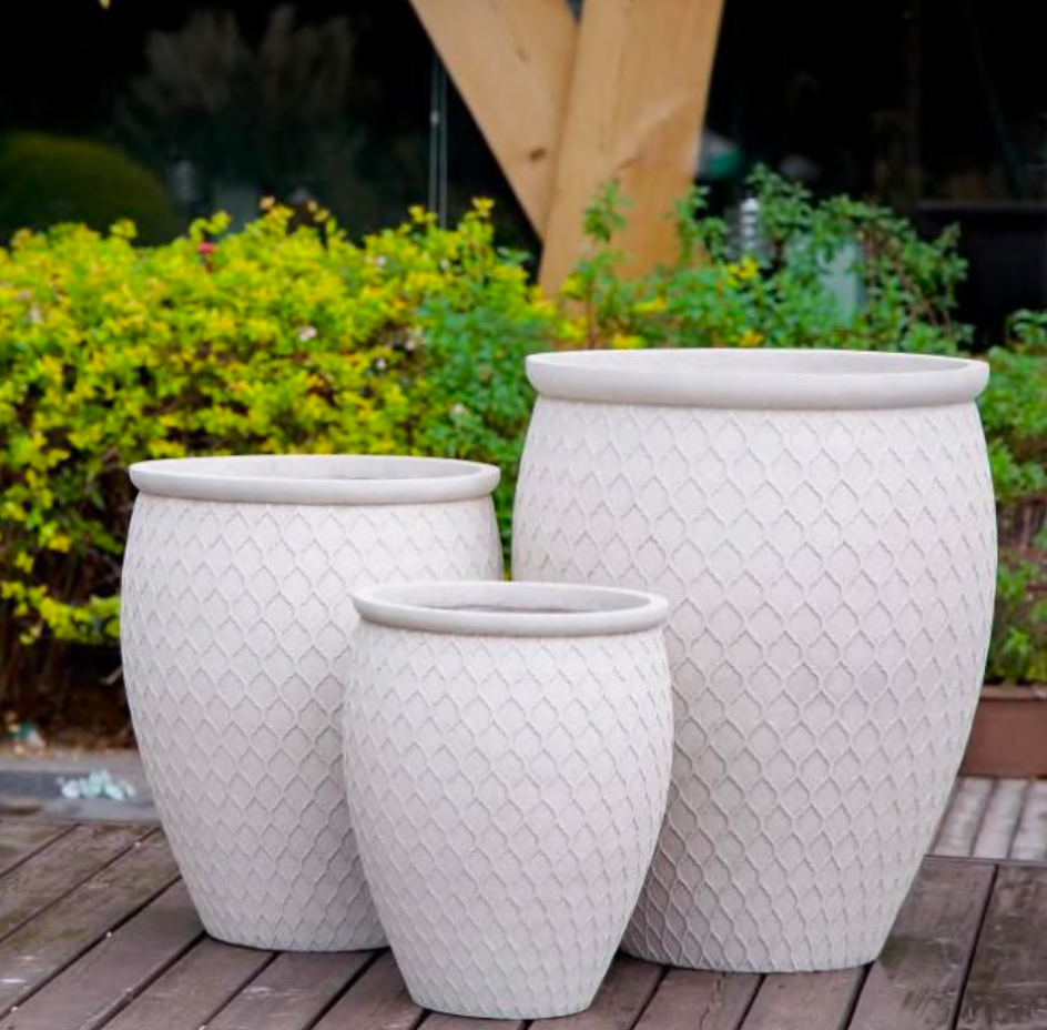 ARABESQUE - Indoor or Outdoor Lightweight Fiberclay Pot - DR208