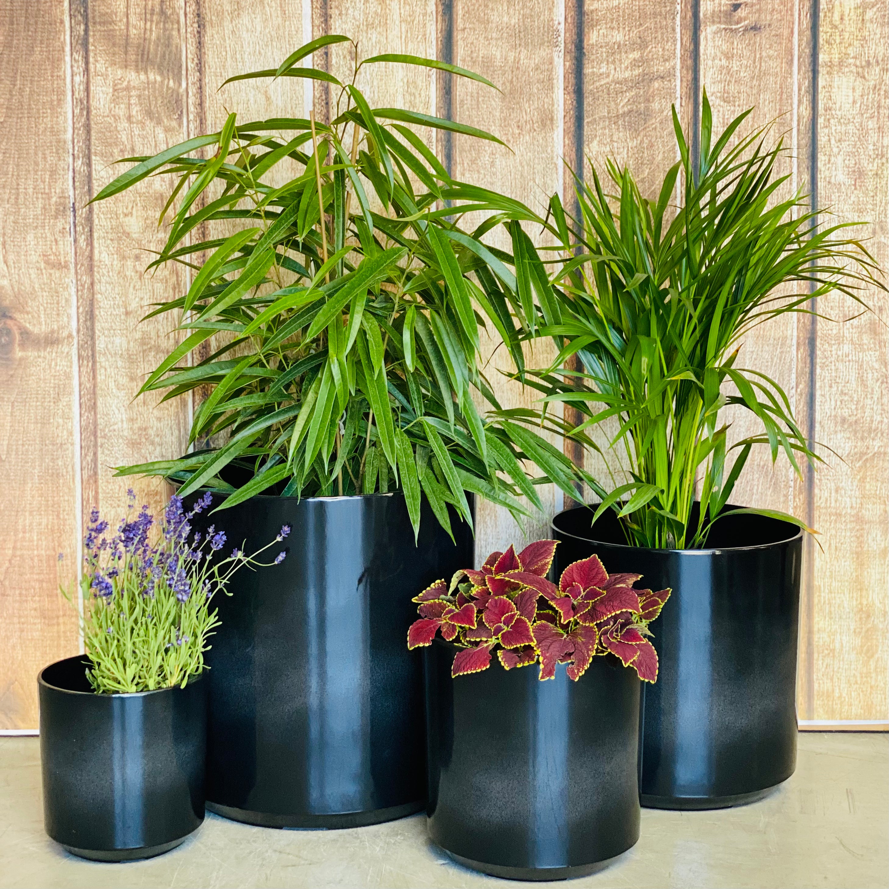 6071 Cylinder Glazed Pot in Deep Water Green - glazed lightweight pot