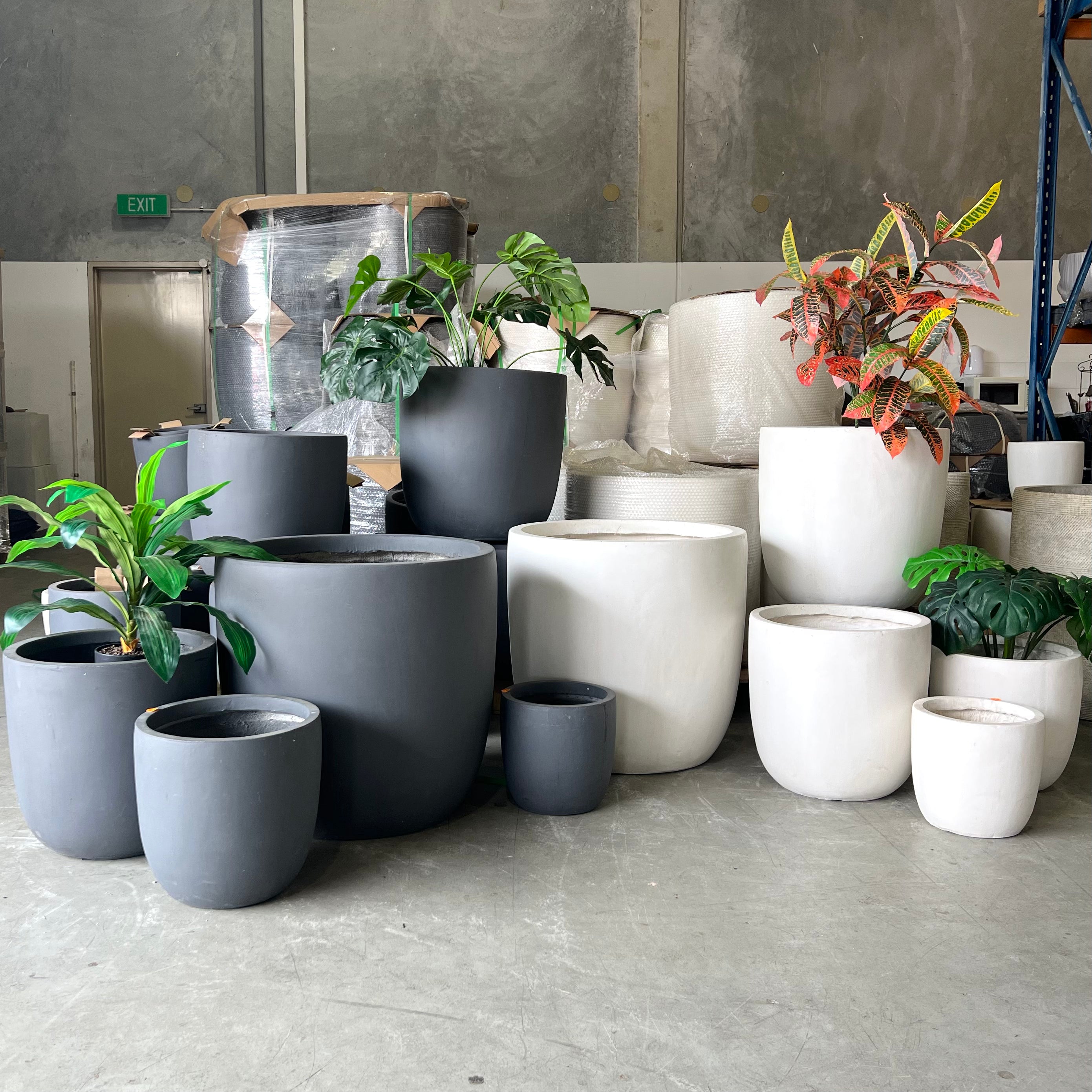 Indoor or Outdoor Round Extra Large Tree Size Fiberglass Clay Pots for Trees - 101