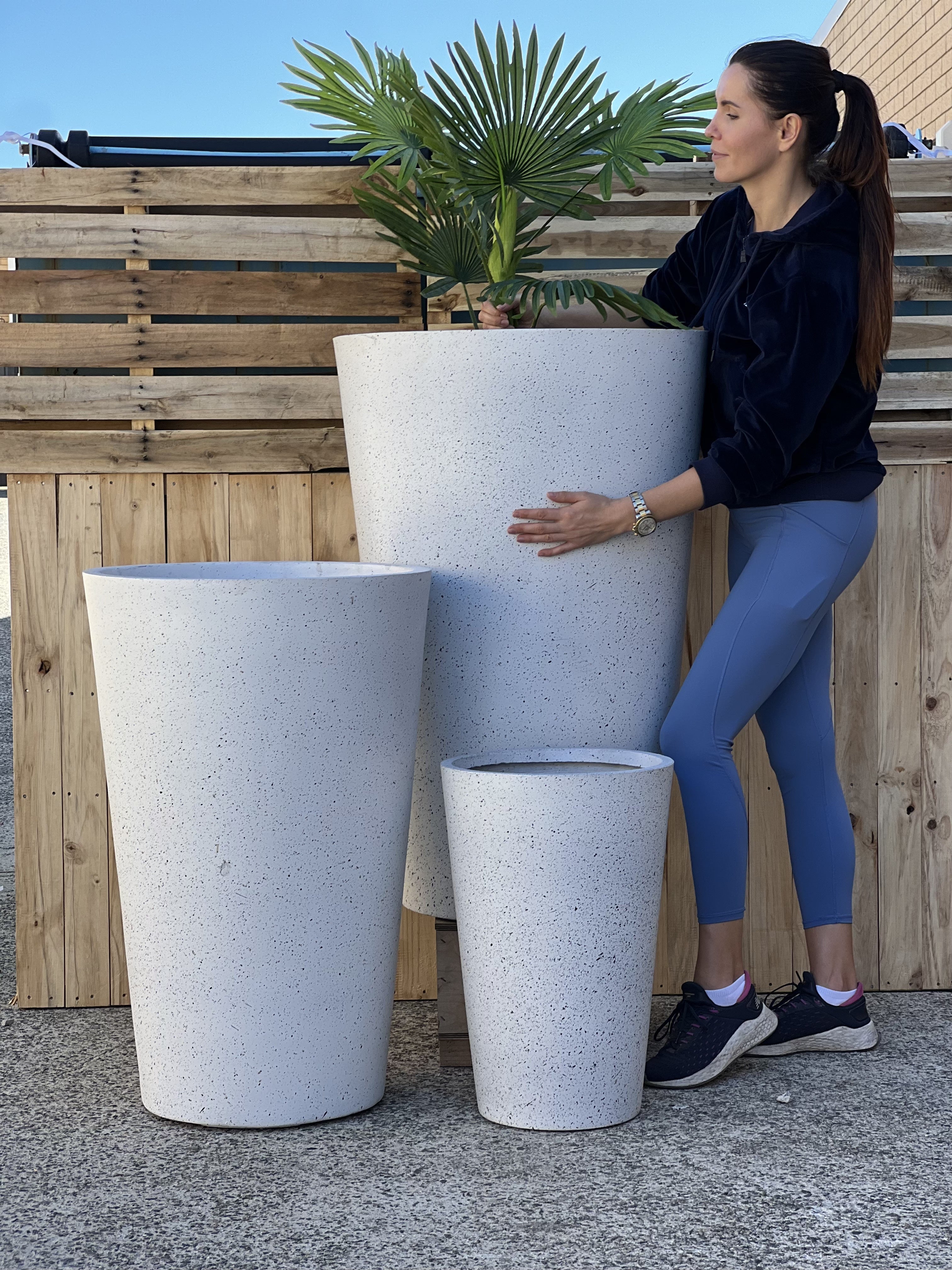 TERRAZZO TALL - Indoor ot Outdoor Lightweight Fiberclay Tall Terrazzo Pot TR29