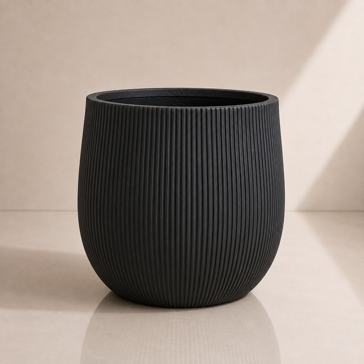 STRIPY DRUM Planter Lightweight Fiberglass  Pots