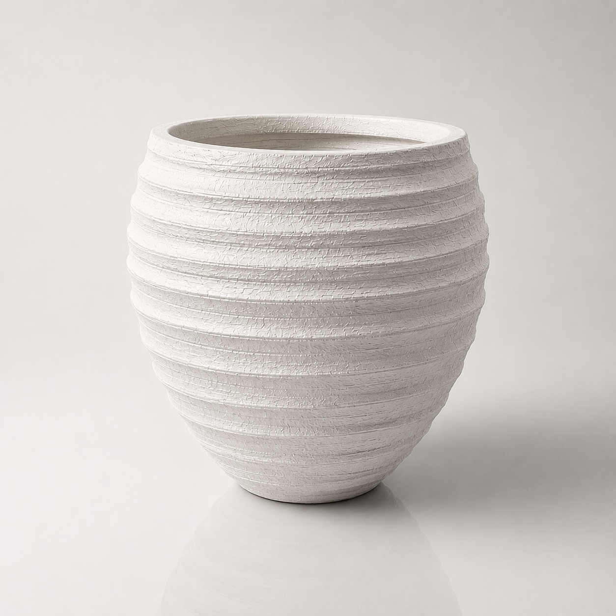 RIPPLE EGG SHAPE - Tall Fiber Clay Pot - GA30-2270