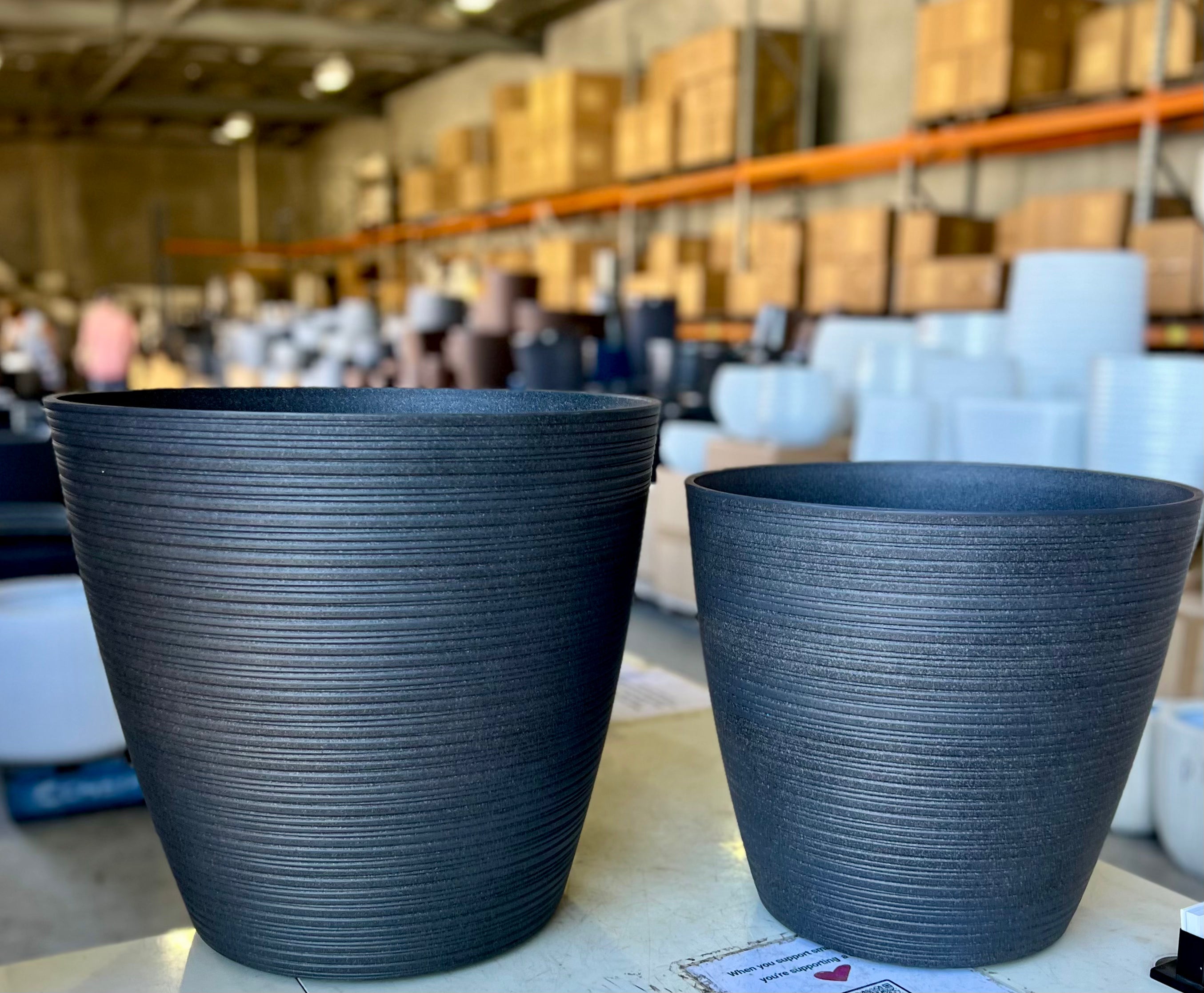 2001 Textured Pot range - multiple textured round lightweight pots