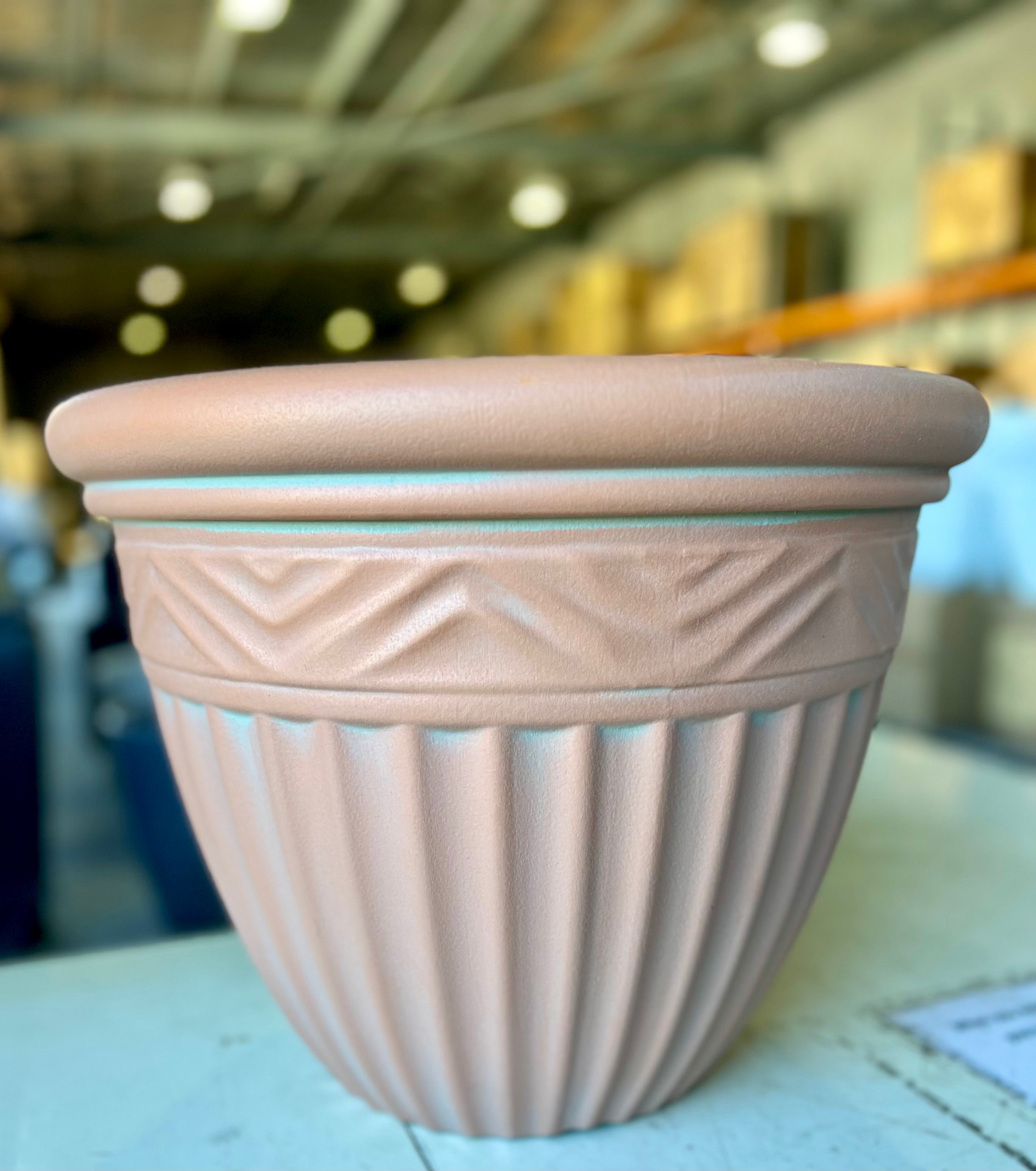 Terracotta Traditional Pot 8632 styled - lightweight terracotta round pot