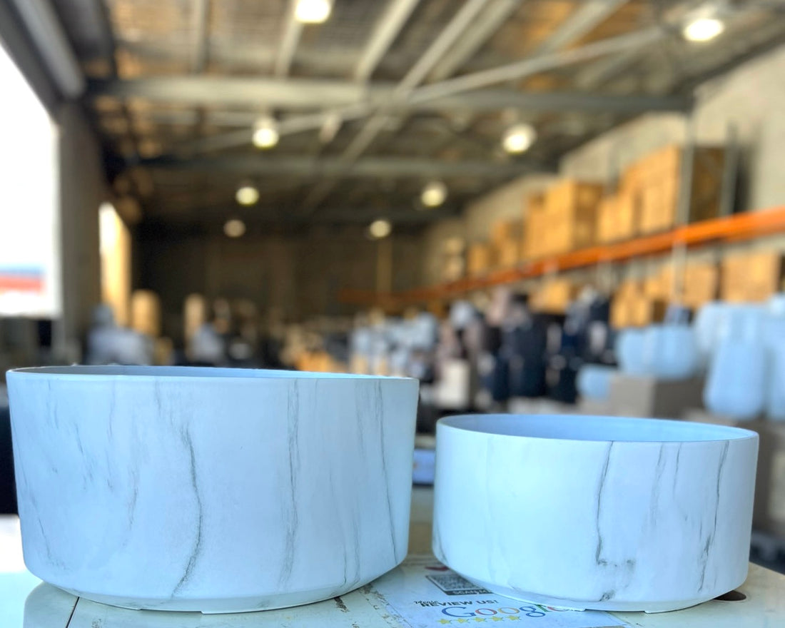 2081 - Marble Cylinder Lightweight Bowl