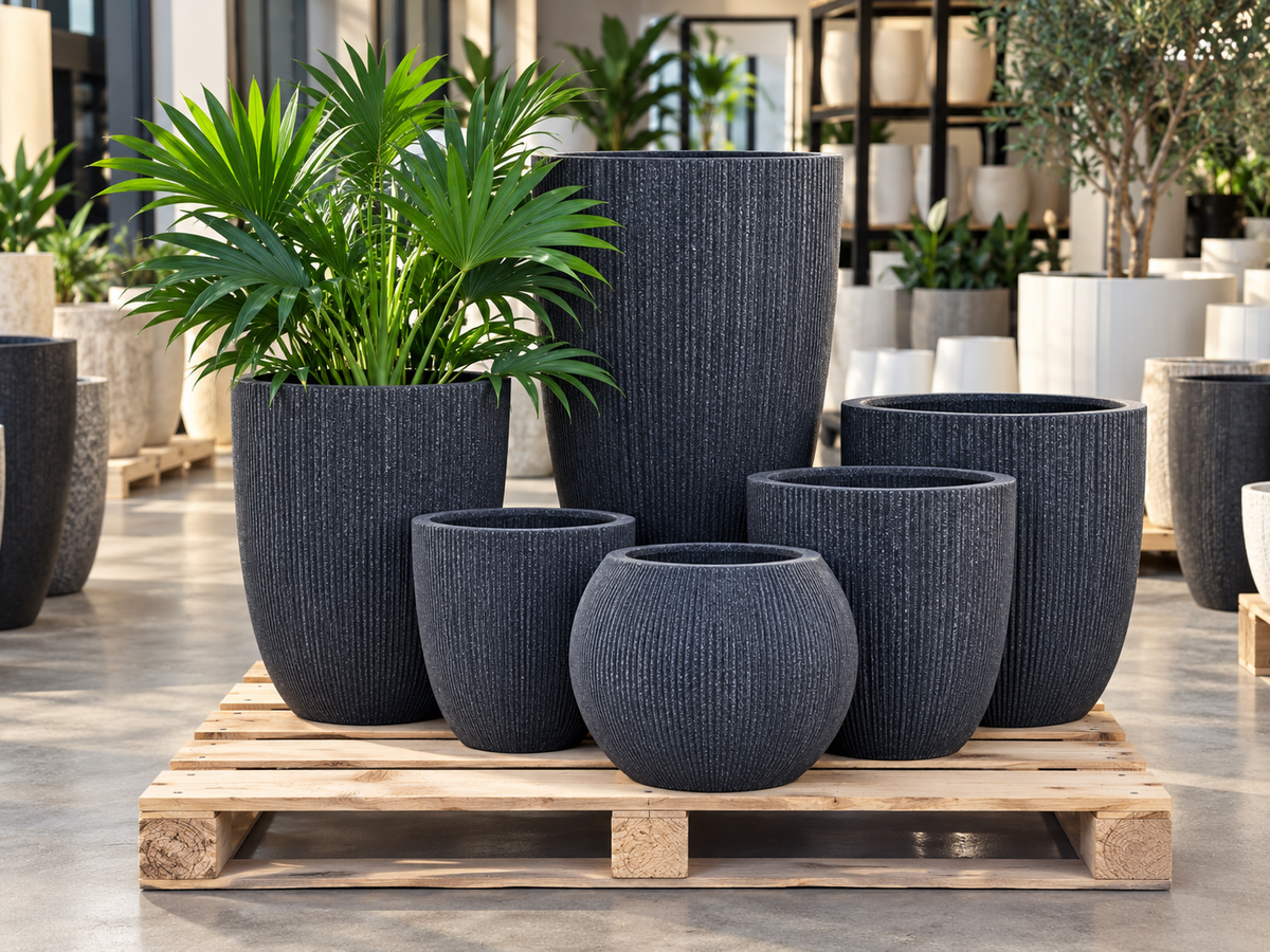 LinearLite - LineaLite Collection – Extra Lightweight Fluted Pots in Modern Vertical Design