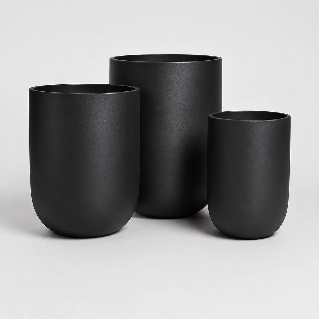 MONACO Tall Round Planter Super Lightweight Fiberglass