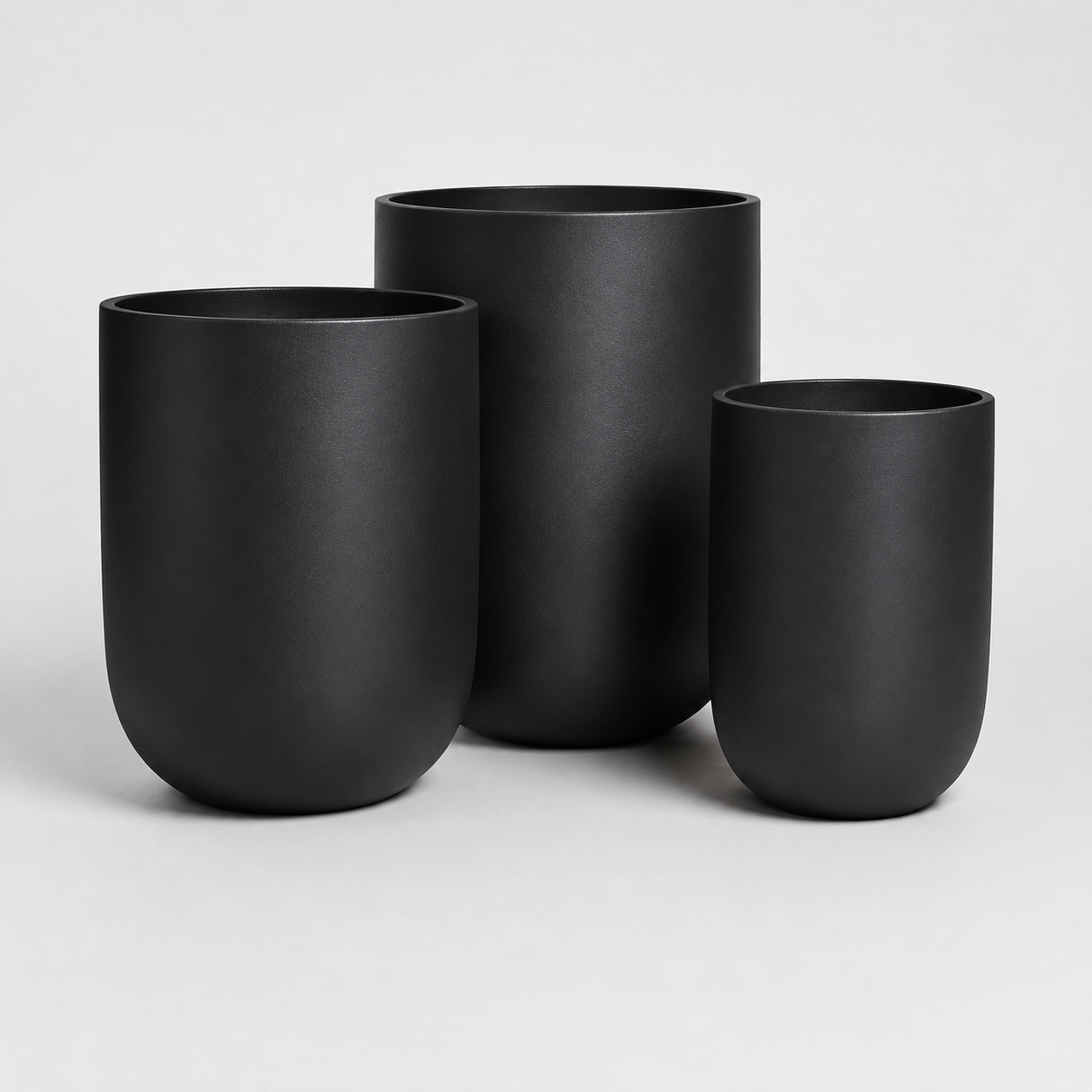 MONACO Tall Round Planter Super Lightweight Fiberglass
