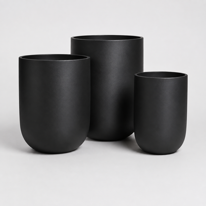 MONACO Tall Round Planter Super Lightweight Fiberglass