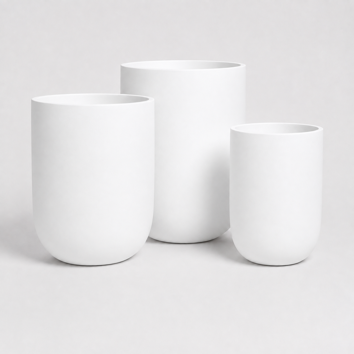 MONACO Tall Round Planter Super Lightweight Fiberglass