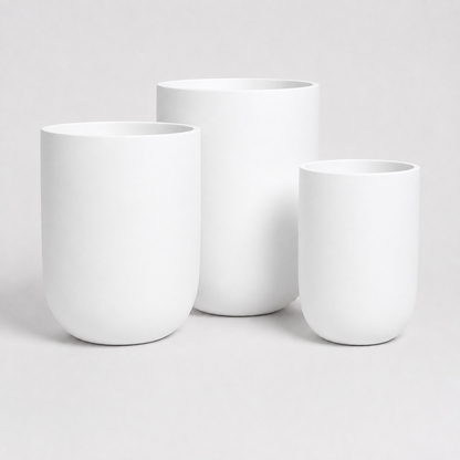 MONACO Tall Round Planter Super Lightweight Fiberglass