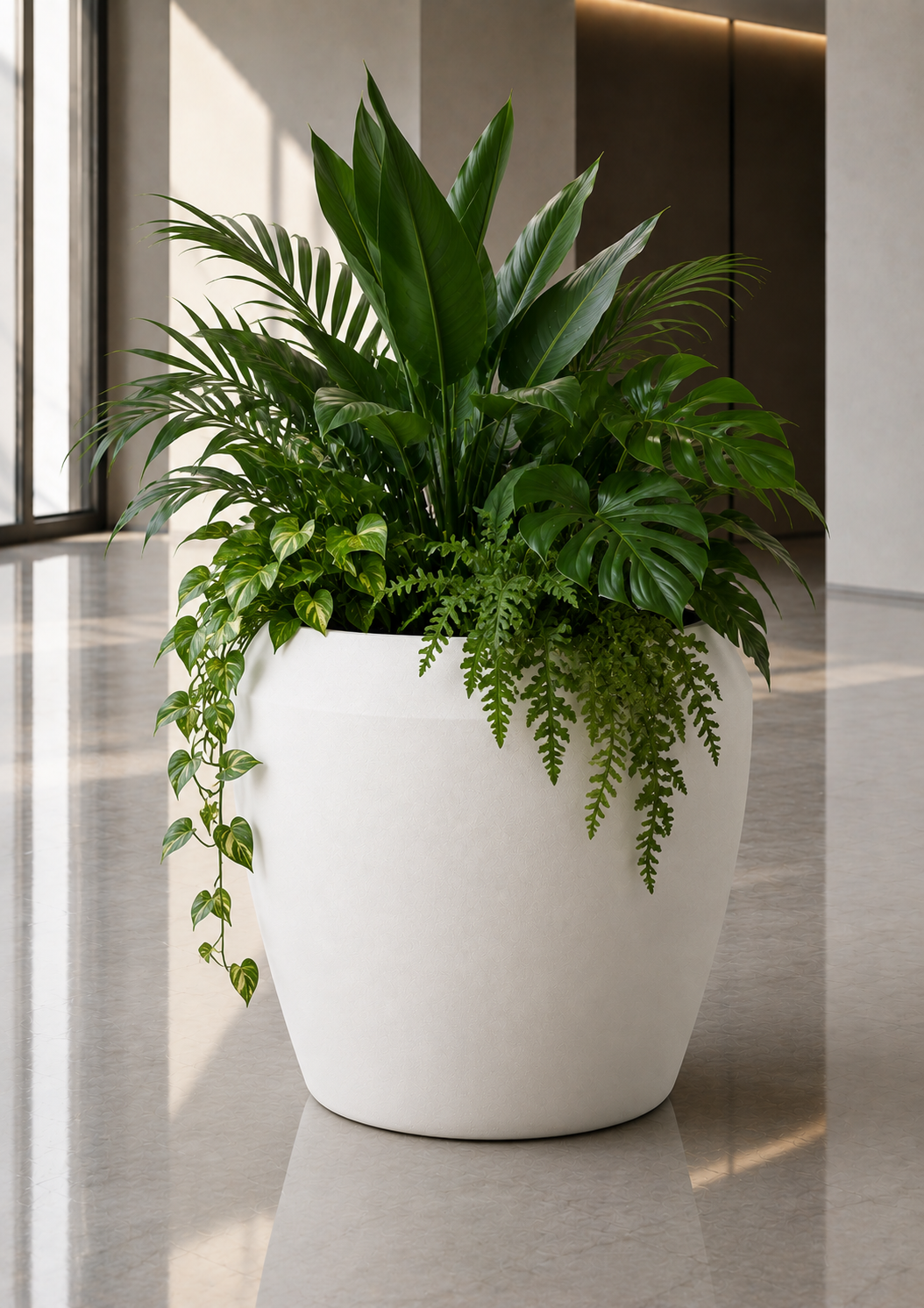SIENNA - Lightweight StoneLite Round planter - 8629