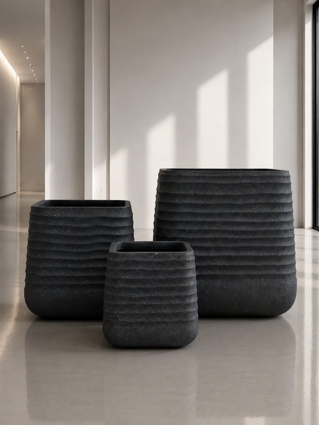 RippleLite CUBE - Square Extra Lightweight Ribbed Pot - 8602