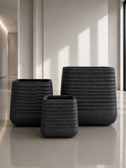 RippleLite CUBE - Square Extra Lightweight Ribbed Pot