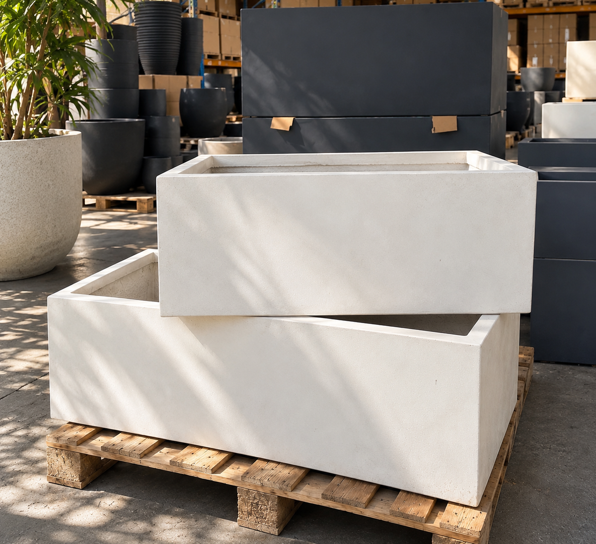 BIG BUDDHA TROUGH Planter Lightweight Fiberglass Clay