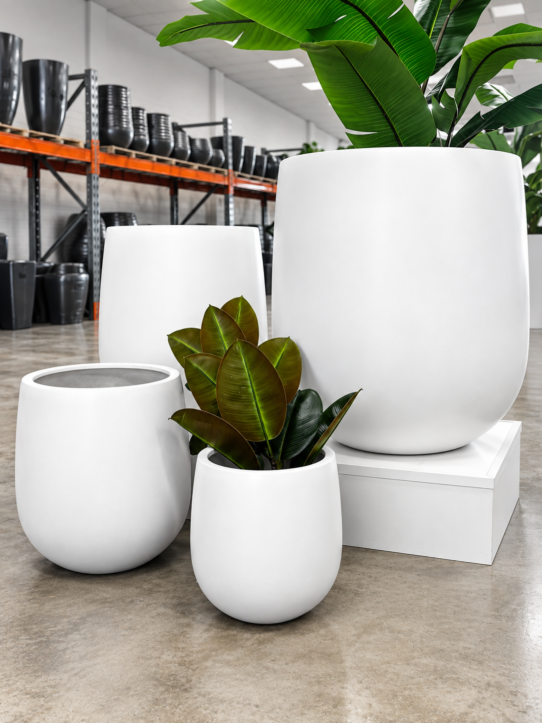 RIVA Tall Round Planter Super Lightweight Fiberglass