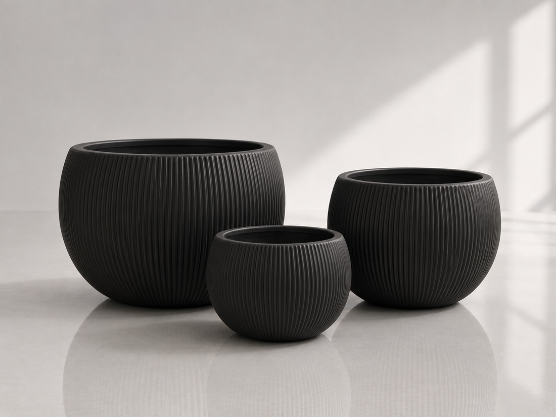 STRIPY Round  Lightweight Fiberglass Composite Pots