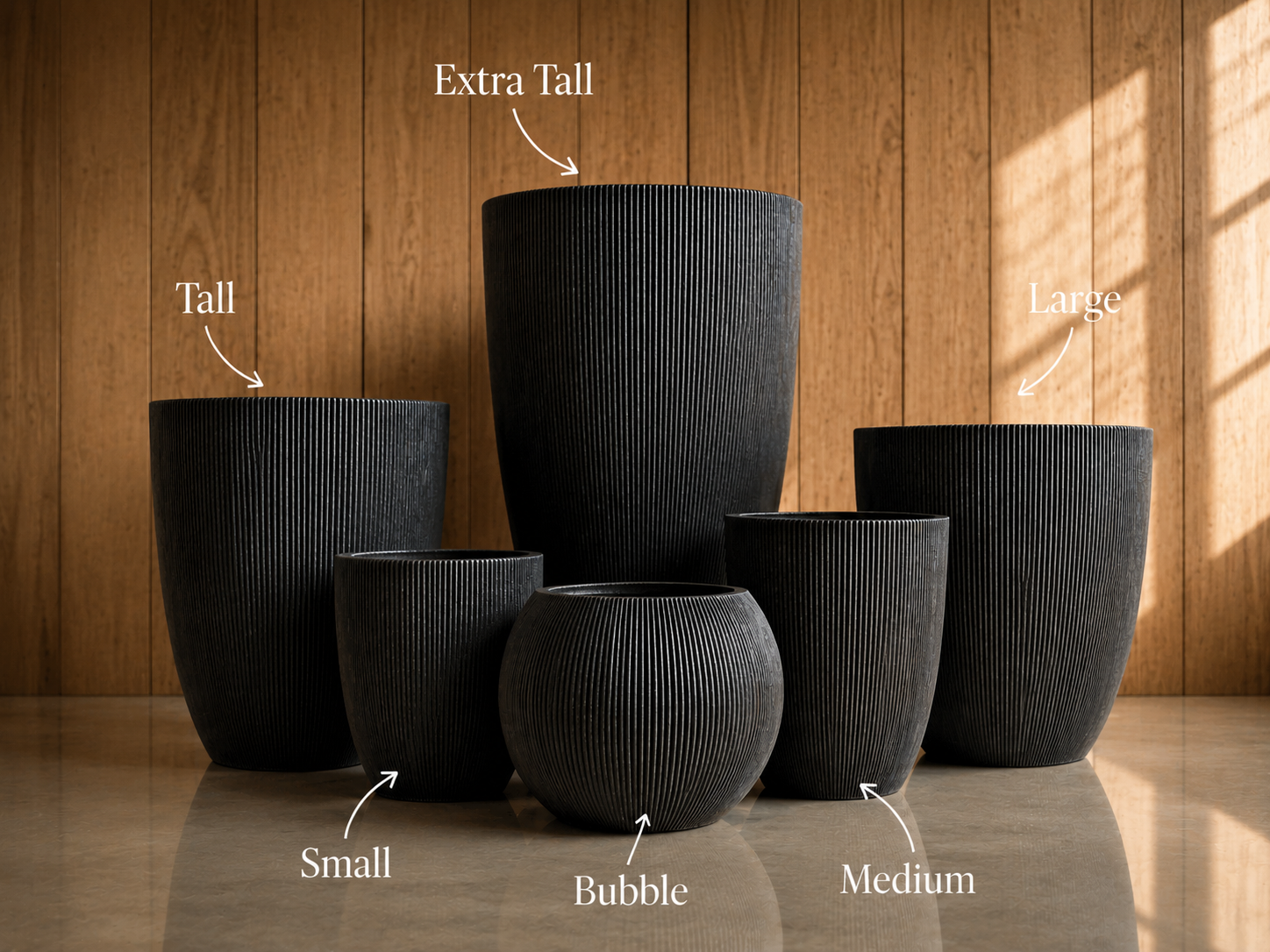 LinearLite - LineaLite Collection – Extra Lightweight Fluted Pots in Modern Vertical Design