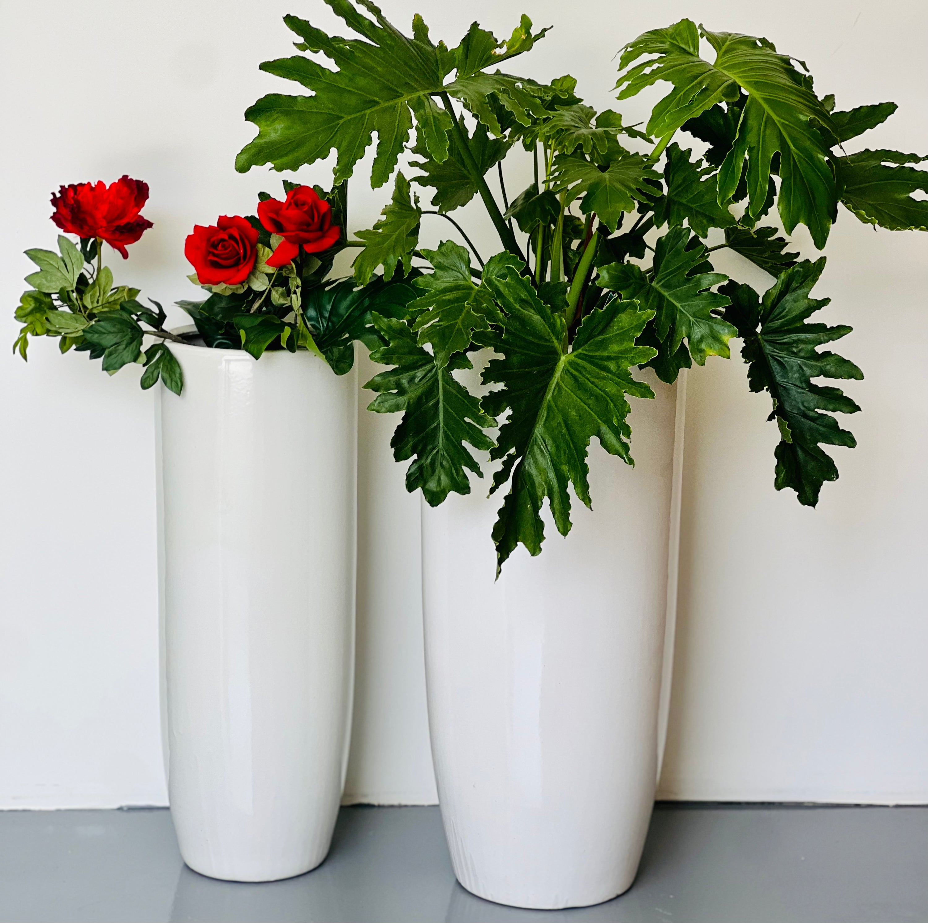 EXTRA TALL White CL-14 - lightweight extra tall white decorative pot