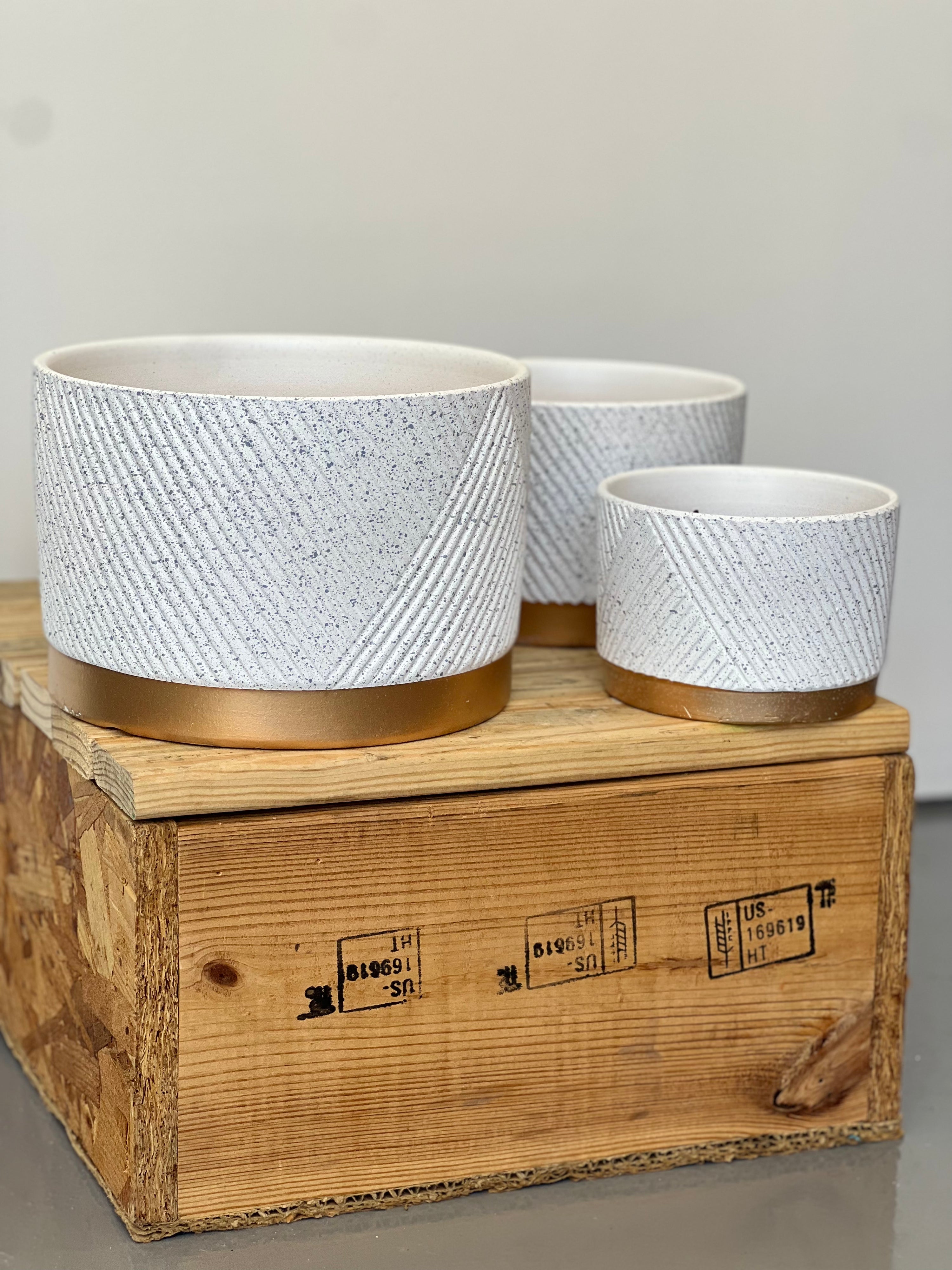 Bowl Marble Gold CL-06 styled - lightweight marble gold bowl pot