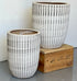Ribbed White-Grey CL-32 range - lightweight ribbed white grey pots