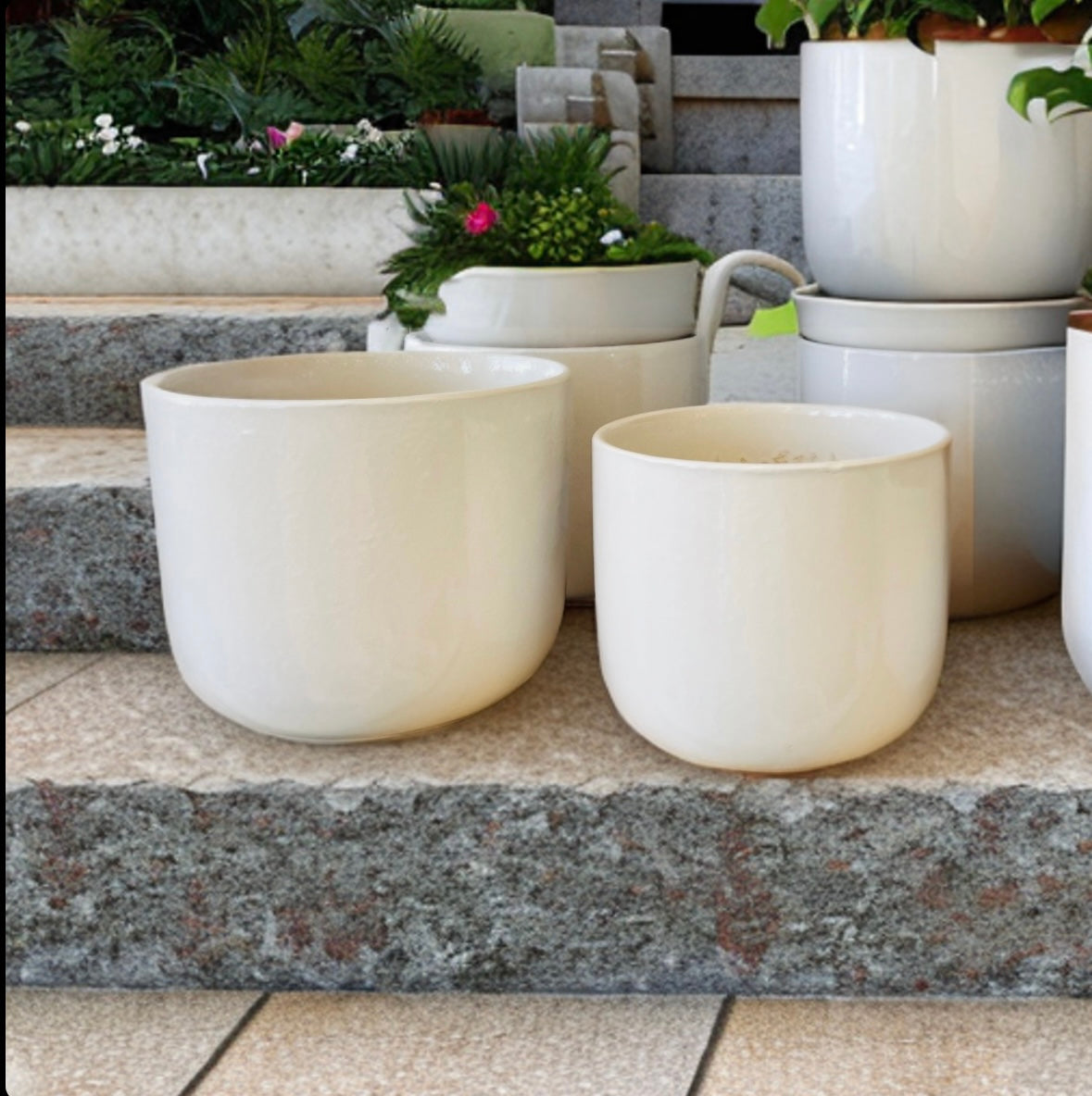 BOWL White CL-07 - lightweight white decorative bowl pot