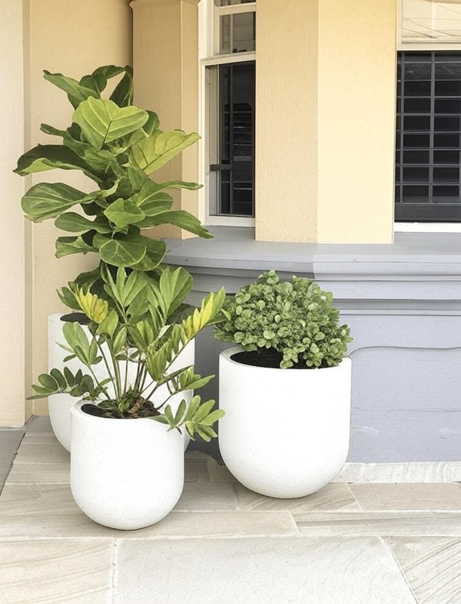 BIG BUDDHA Lightweight Round Pot – Indoor &amp; Outdoor Statement Planter (Fibreglass/Clay Blend) - 101