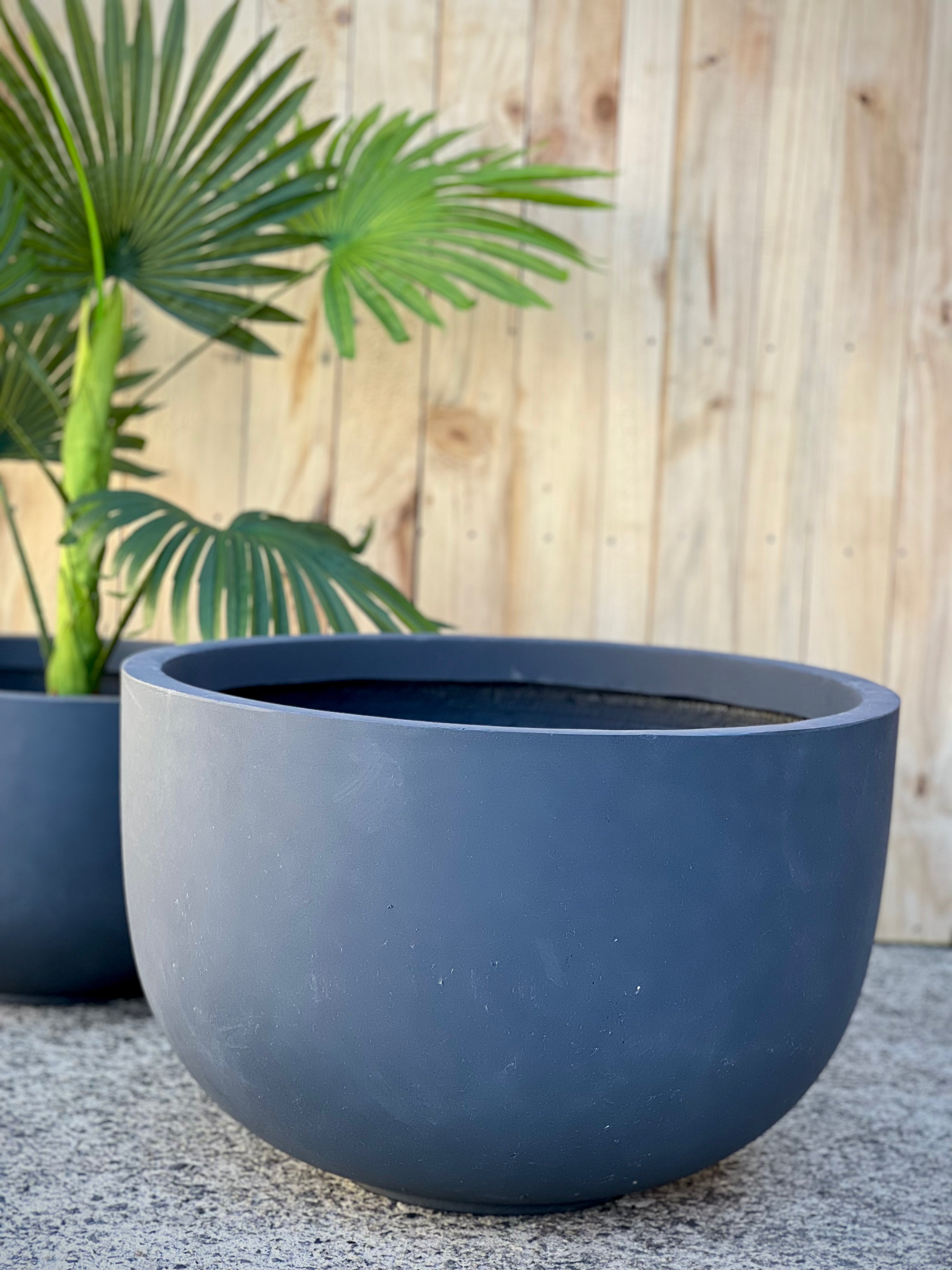 Base Bowl Smooth Fiberclay Pot Ivory Medium - indoor outdoor lightweight bowl