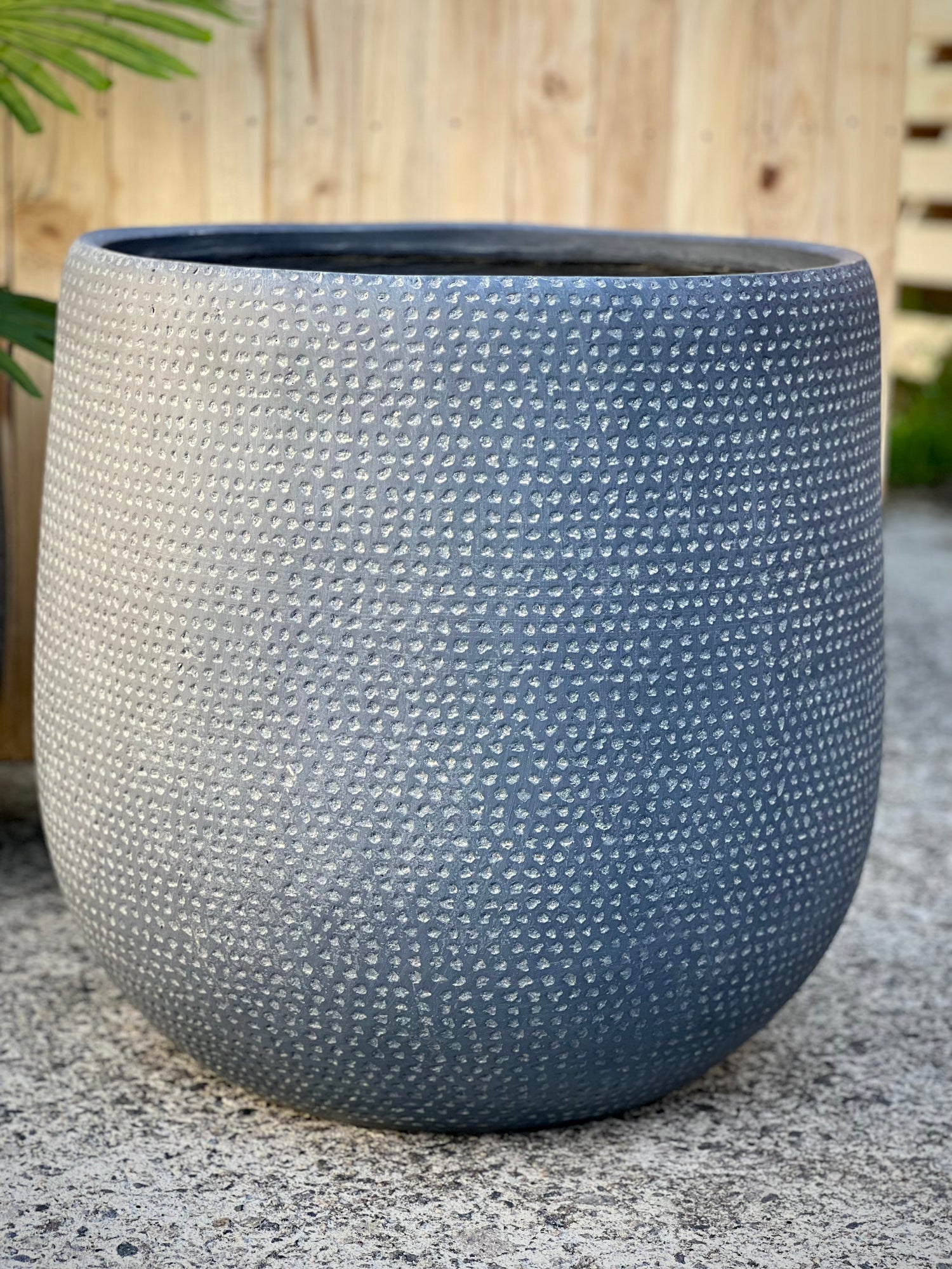 KAYA   - Indoor or Outdoor Fiberlay Lightweight Pot with Dotted Texture - DR46