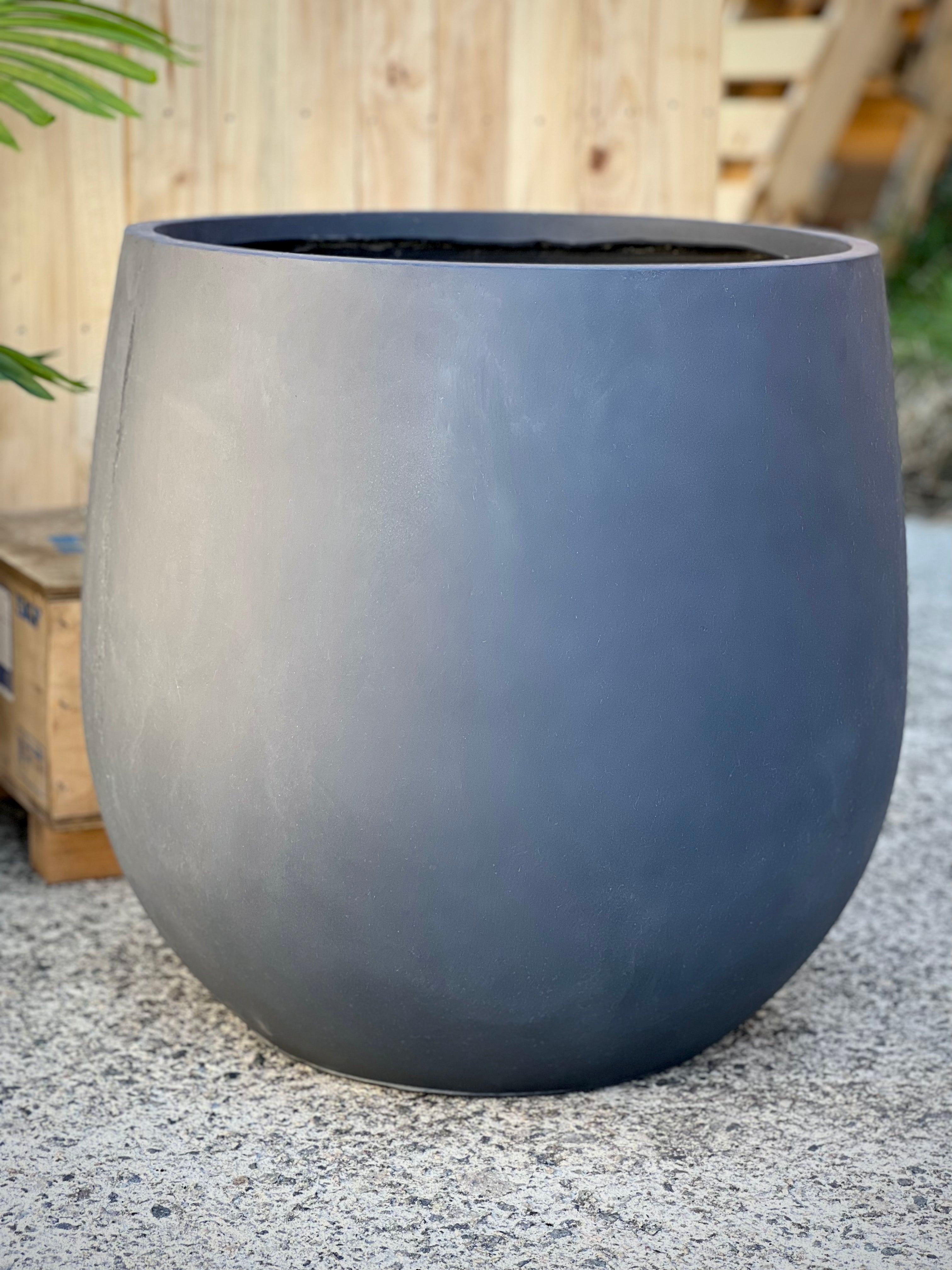 BASE EGG SHAPE - Indoor or Outdoor Fiberclay Lightweight Pot  - PR48