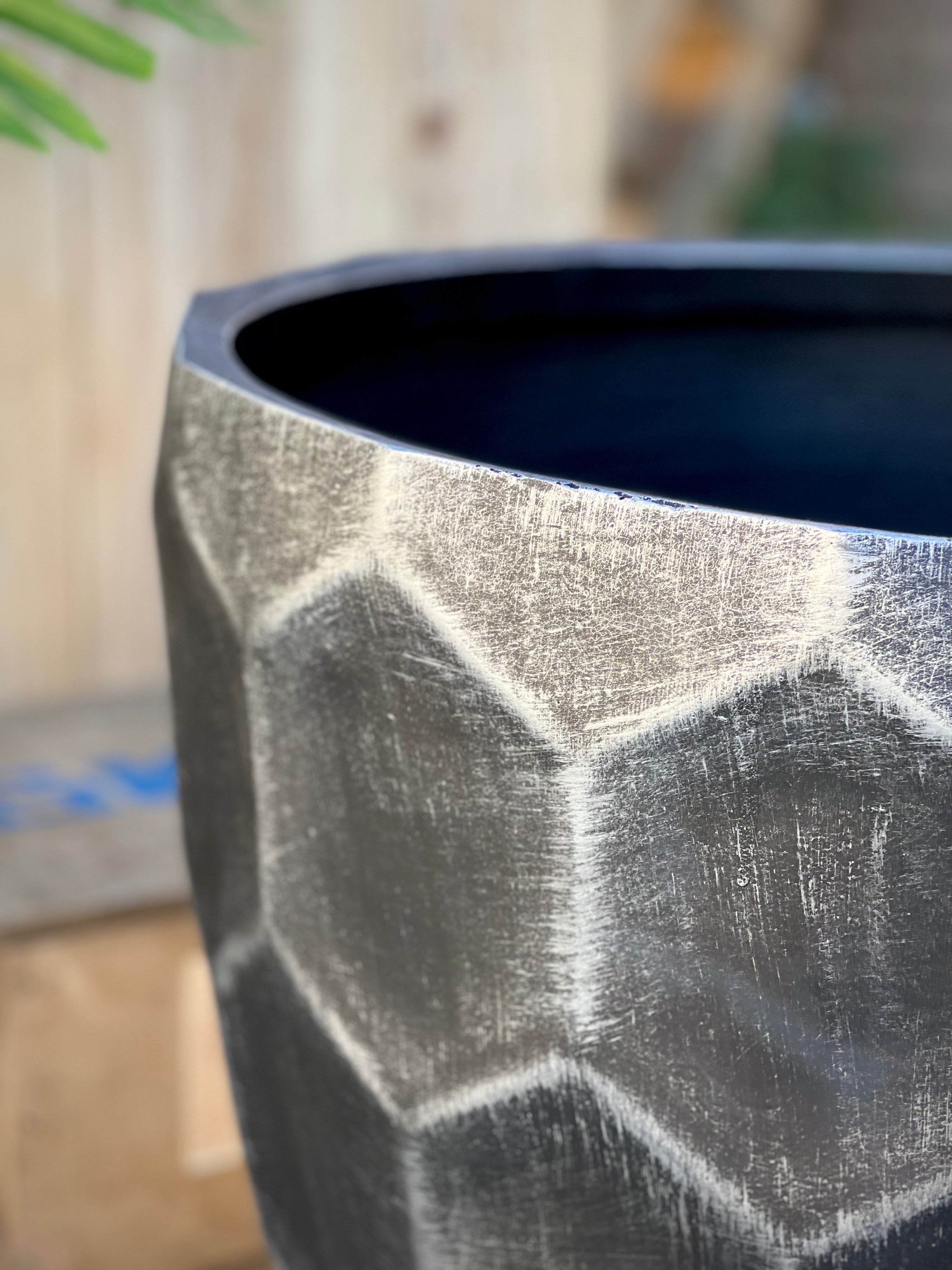 Honeycomb Fiberclay Pot range - honeycomb texture lightweight pots