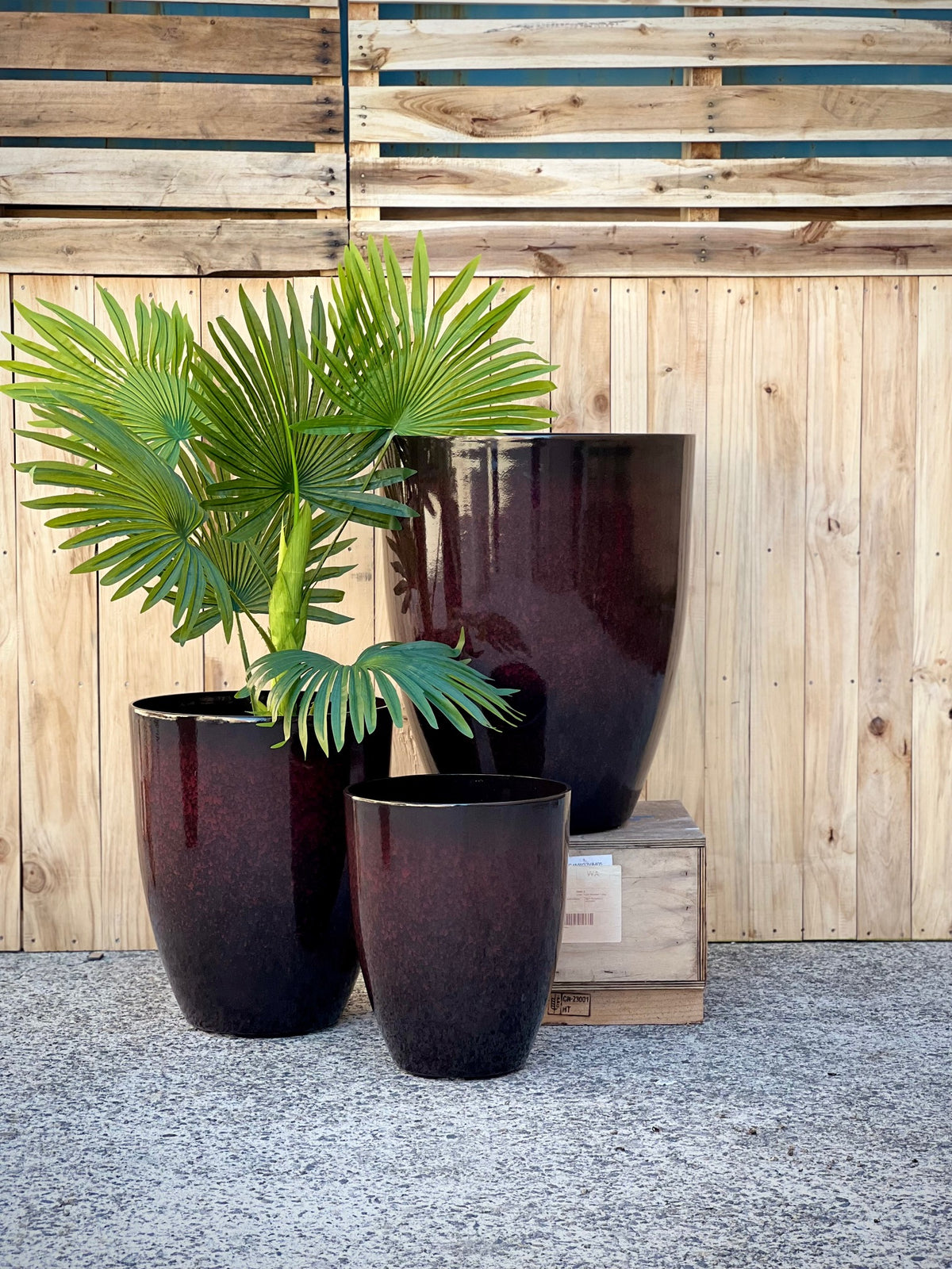 Adam Glazed Pot group shot - multiple glazed pots Lightweight Pots WA