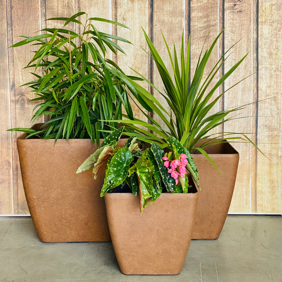 2002 Square Pot Aged Rust - lightweight square tapered pot