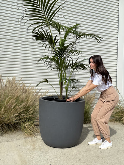 BIG BUDDHA Lightweight Round Pot – Indoor &amp; Outdoor Statement Planter (Fibreglass/Clay Blend) - 101