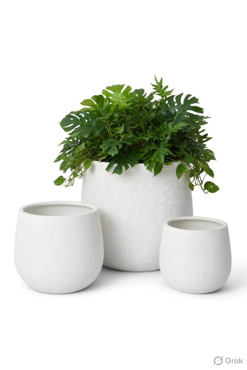 STIX ROUND PLANTER Lightweight Fiberglass Pots